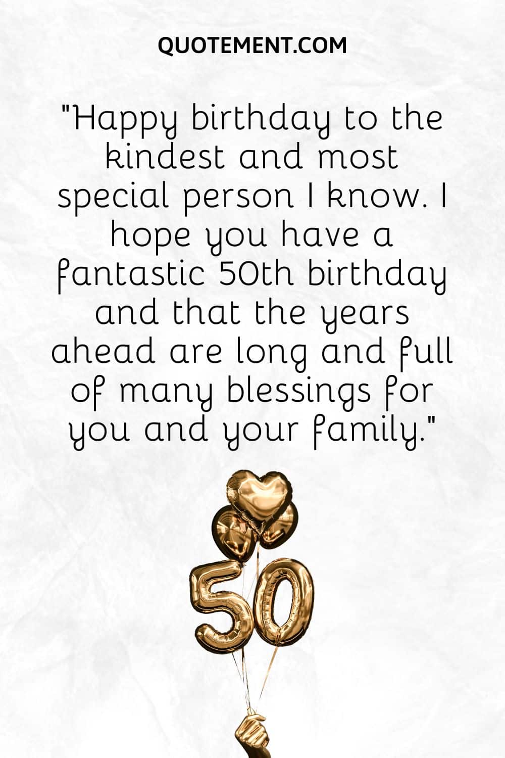 “Happy birthday to the kindest and most special person I know. I hope you have a fantastic 50th birthday and that the years ahead are long and full of many blessings for you and your family.”