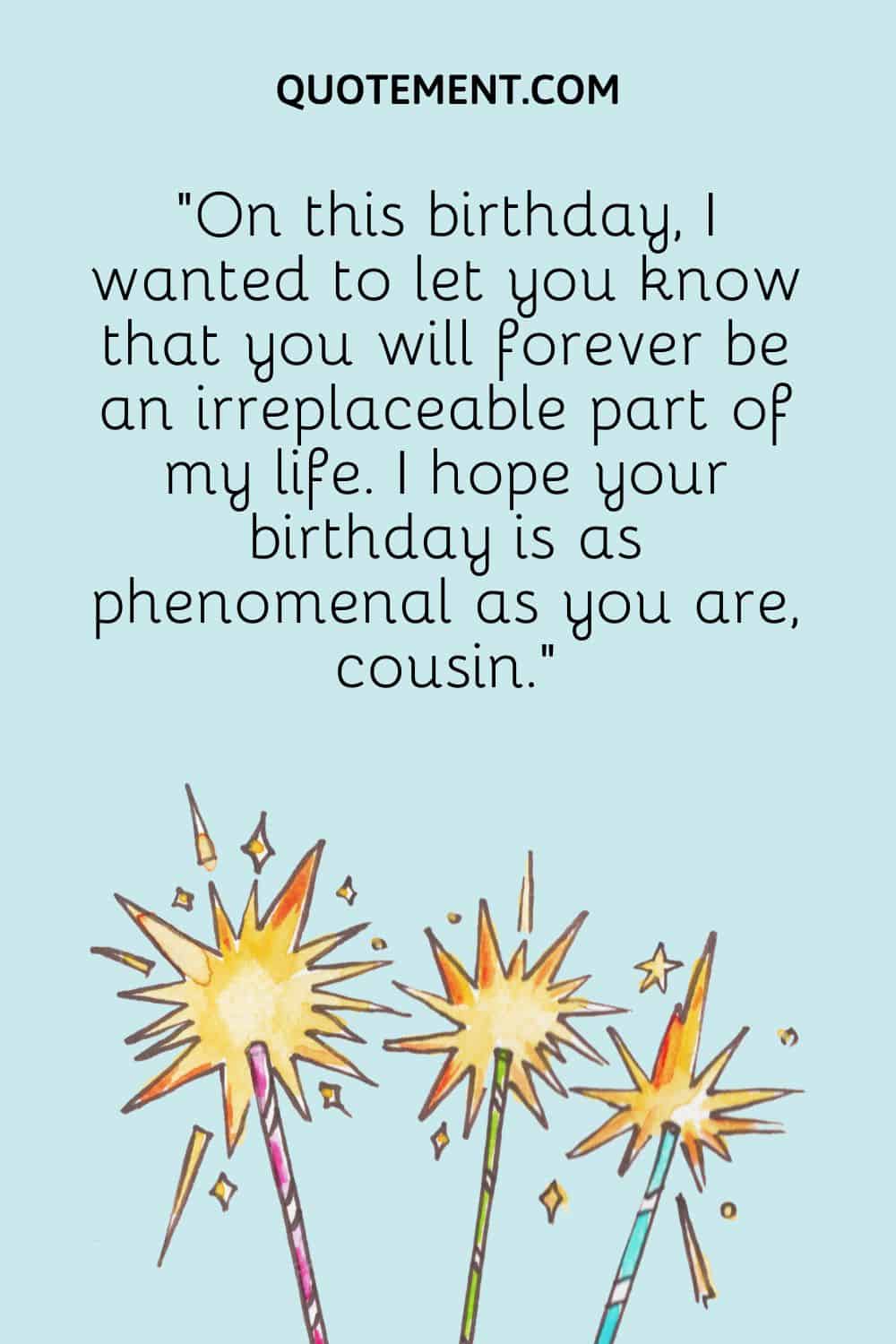 On this birthday, I wanted to let you know that you will forever be an irreplaceable part of my life.