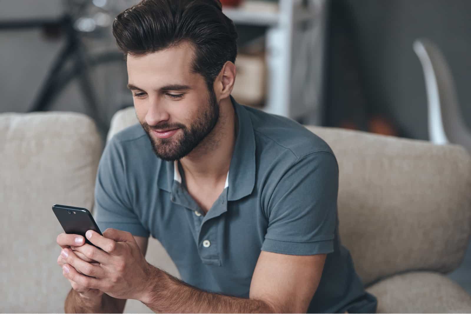 young man texting someone