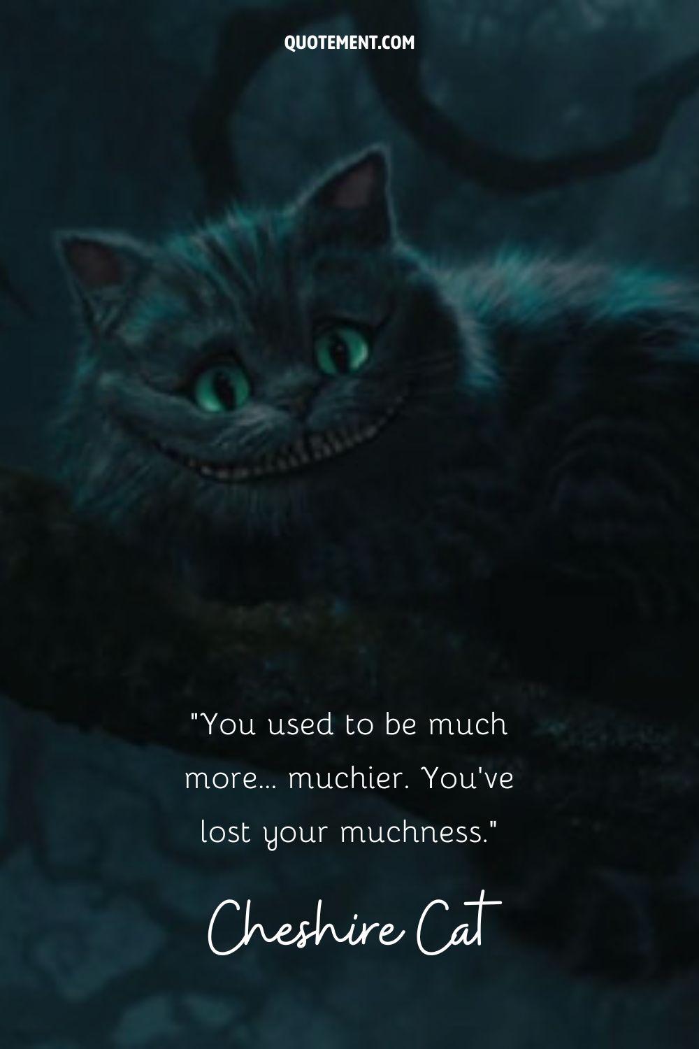 Interesting quote from the Cheshire Cat and its image in the background as well