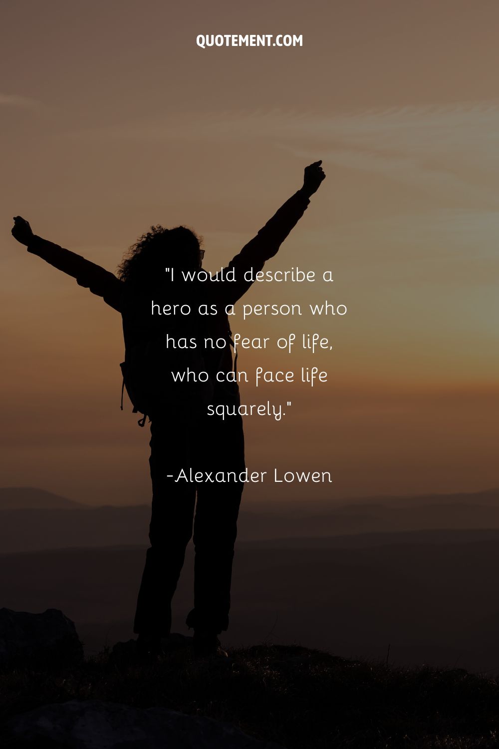 a girl with raised hands representing quote about unfearful hero