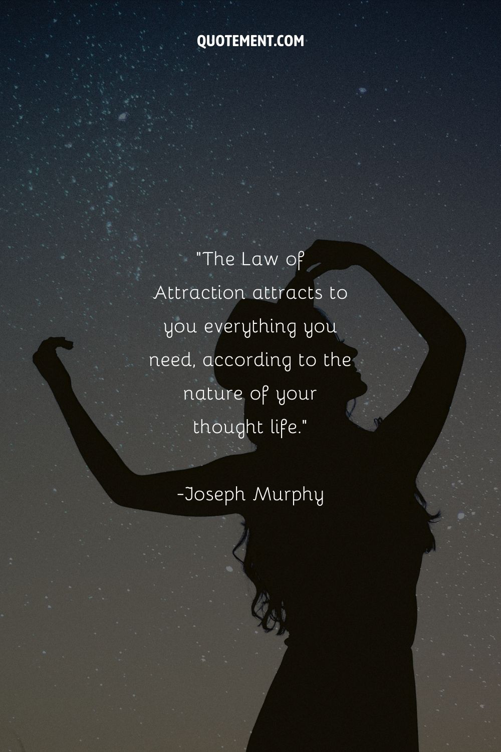 a shadow of a dancing girl holding her hat representing mastering law of attraction quote