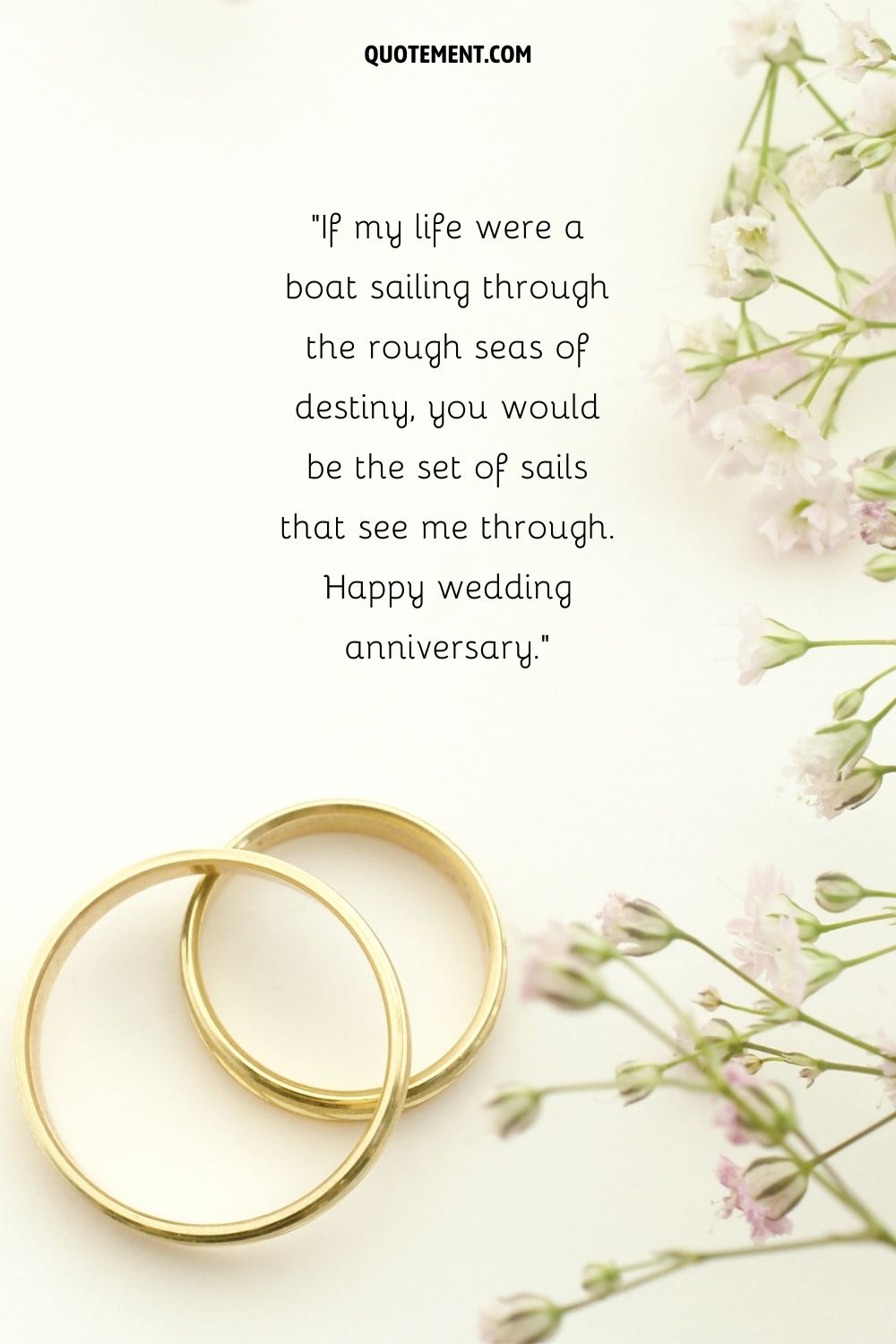 wedding rings for him and her representing happy wedding anniversary quote for wife