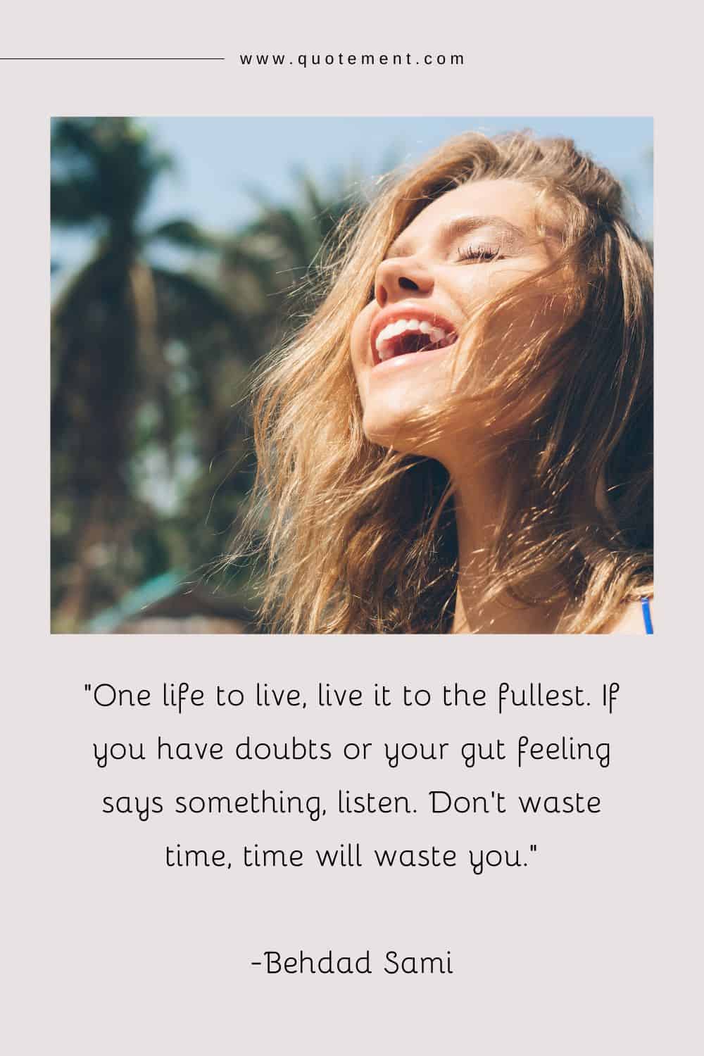 a smiling girl with closed eyes, basking in the beauty of the beach