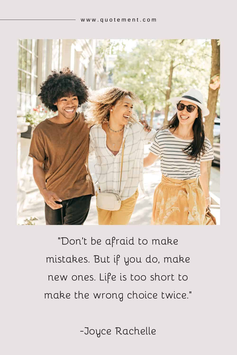 three friends walking and hugging, showing their smiles