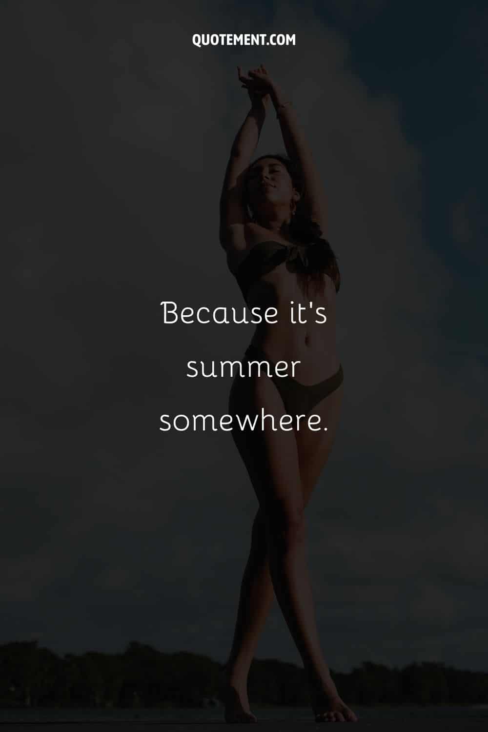 Photo of a girl in a bikini representing a bikini photo caption.
