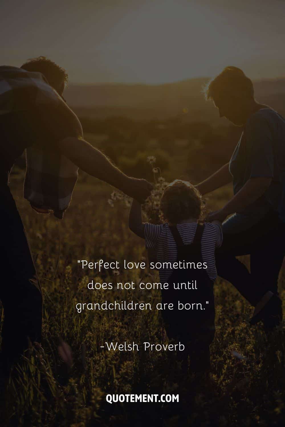 grandparents and grandkid bonding in a field representing inspiring grandparents love quote