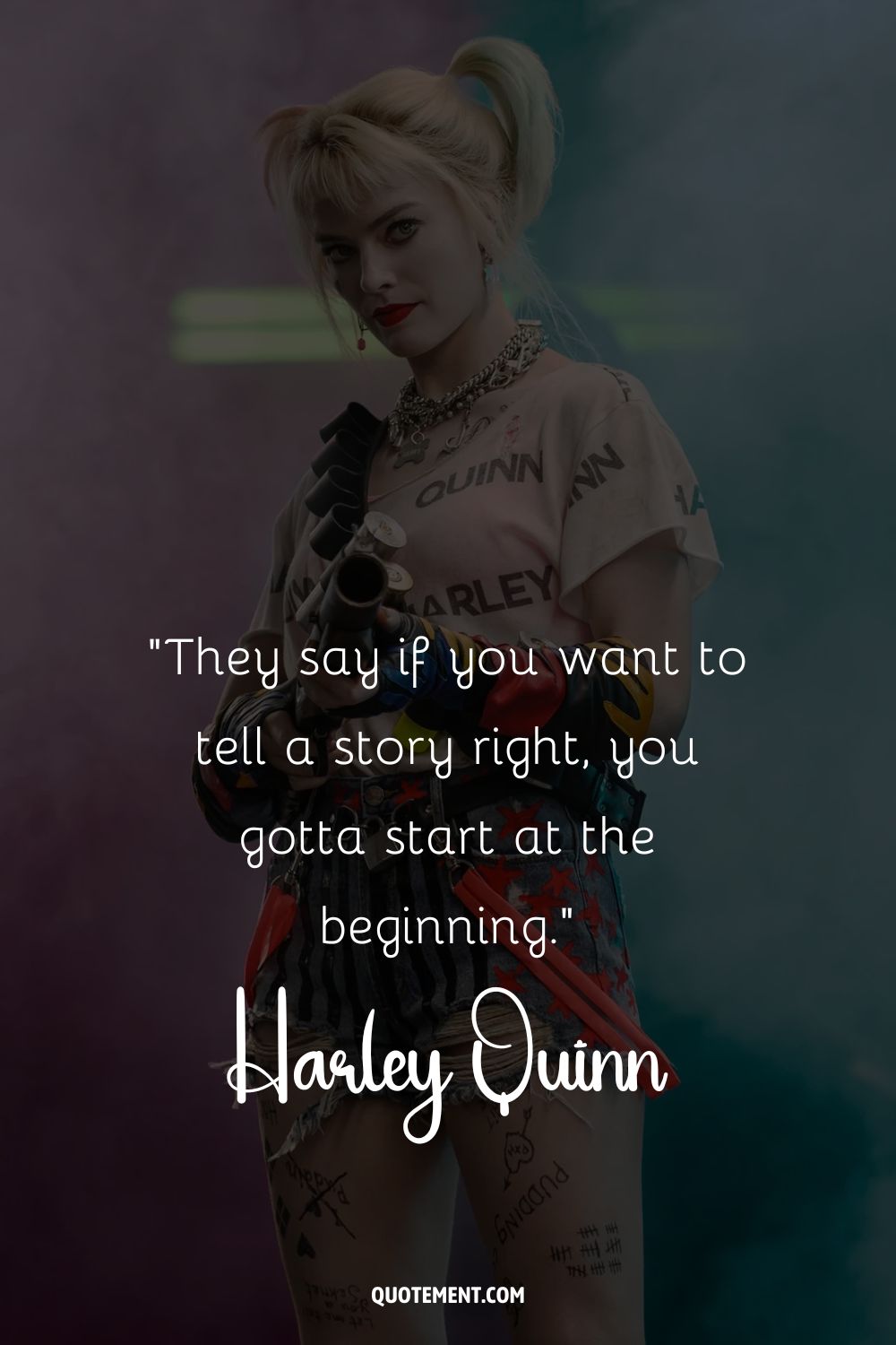 Gotham's wild card, Harley Quinn, ready to strike.