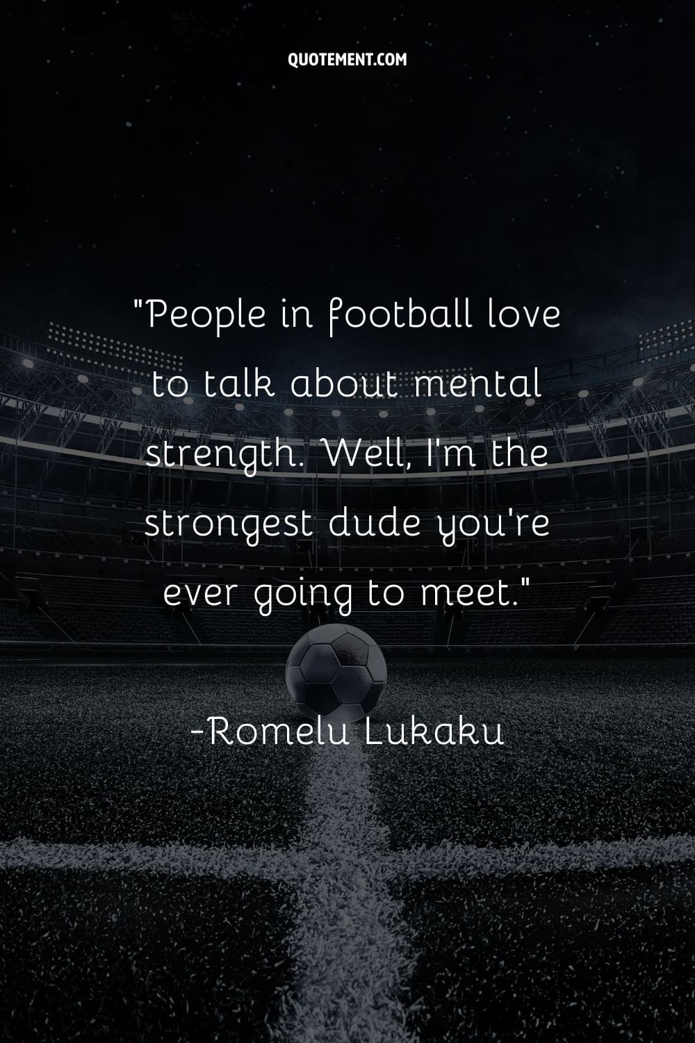 Illuminated stadium with football centerpiece representing mental strength quote