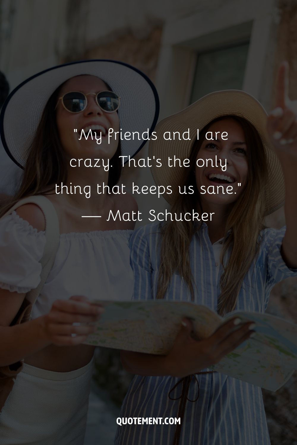 Two women laughing together representing the top funny quote about friendship
